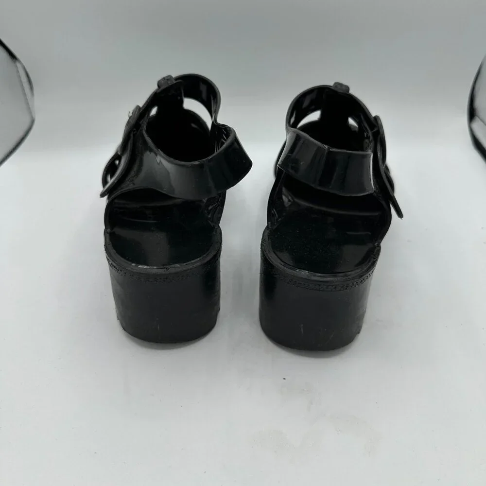 Unbranded Black Y2K Chunky Jelly Sandals Women's 9 - Picture 4 of 5